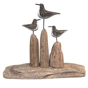 Brown and White Seabird Sculpture Art